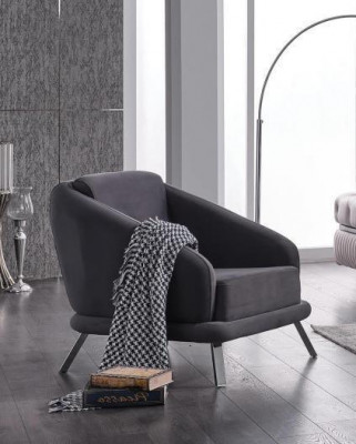 Fotel Stoff Modern Miwwel Designer Sëtz Wunnzëmmer Polstersëtz 84x79x91