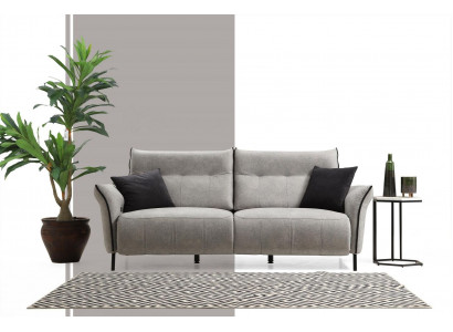 Luxus Dräisiichter Sofa Couch Designer Modern Polster Textil Neit Miwwel