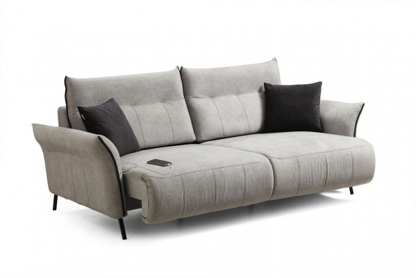 Luxus Dräisiichter Sofa Couch Designer Modern Polster Textil Neit Miwwel