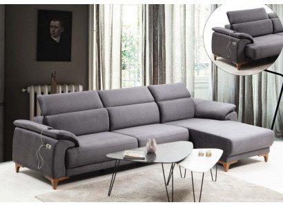 Ecksofa L-Form Modern Wunnzëmmer Sofa Couch Polstermöbel Luxus Design