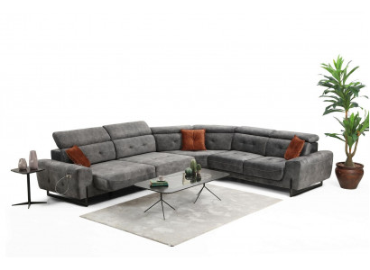 Grou Eckcouch Designer Wunnzëmmer Canapé Sofa L-Form Polster Luxus Miwwel Modern