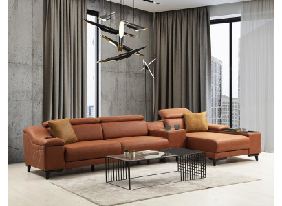 Luxus Eckcanapé L-Form Canapé Sofa Design Polster Modern Textil Wunnzëmmer Nei
