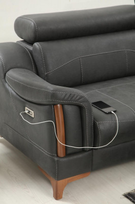 Ecksofa L-Form Sofa Couch Design Polster Modern Textil Miwwelen Wunnzëmmer