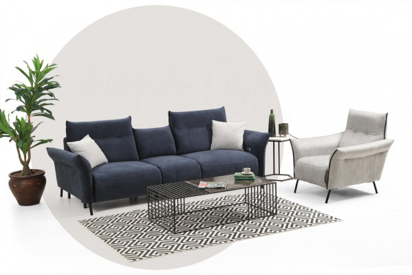 Canapé-Set Luxus Drësëtzeger Canapé Gepolsterten Fauteuil Wunnzëmmer Couch Nei