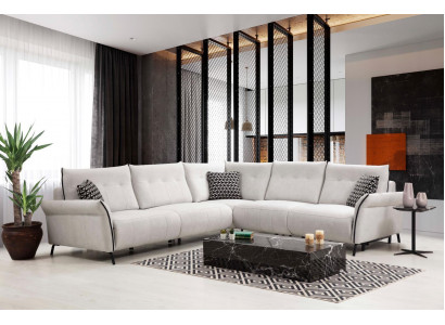Wunnzëmmer Sofa L-Form Modernen Design Textil Stoff Luxus Couch Polstermiwel