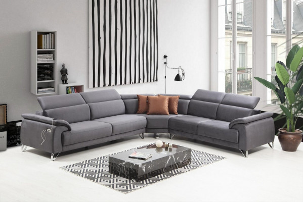 Sofa Canapé Eckcouch L-Form Polstersofa Sëtzmiwwel Modern Luxus Miwwelen Livingraum