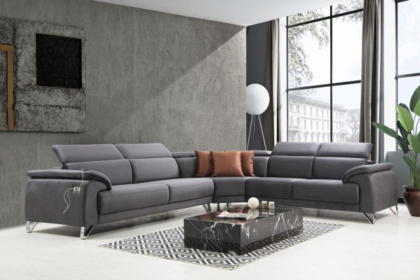 Sofa Canapé Eckcouch L-Form Polstersofa Sëtzmiwwel Modern Luxus Miwwelen Livingraum