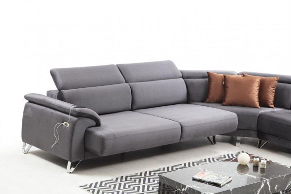 Sofa Canapé Eckcouch L-Form Polstersofa Sëtzmiwwel Modern Luxus Miwwelen Livingraum
