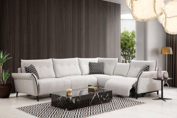 Eckcouch Wunnzëmmer Sofa Couch Polster Textil Miwwel Modern Designer Neit