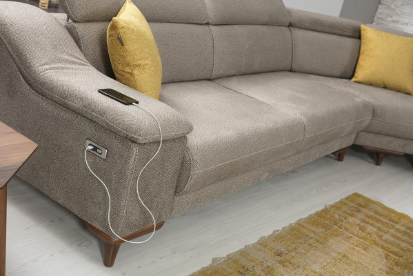 Sofa U-Form Wunnzëmmer Ecksofa Polstermöbel Modern Polster Textil Design