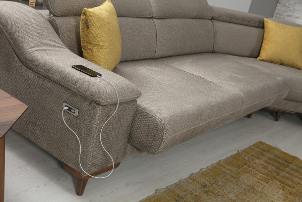 Sofa U-Form Wunnzëmmer Ecksofa Polstermöbel Modern Polster Textil Design