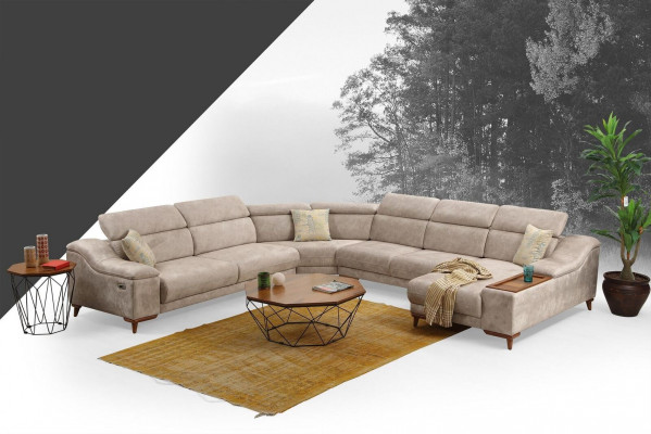 Eckcouch Sofa U-Form Polstersofa Couch Garnitur Eckcouches Modern Wunnzëmmer