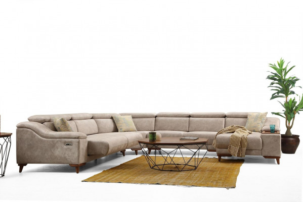 Eckcouch Sofa U-Form Polstersofa Couch Garnitur Eckcouches Modern Wunnzëmmer