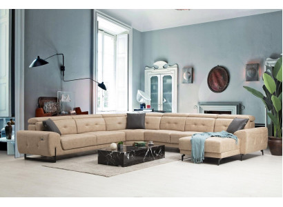 Ecksofa U-Form Sëtzmiwwel Designer Sëtzmiwwel Modern Sofa Couch Polster