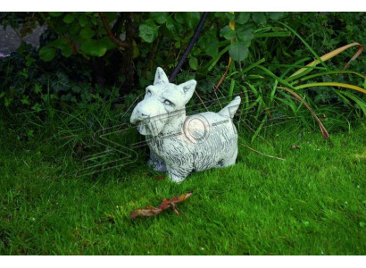Gartendekoratioun Hond Terrass Steefiguren Dekorativ Wäiss Statu Figur