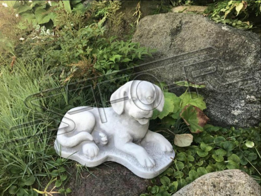 Gaart Dekoratioun Hond Steen Terrass Figur Figuren Dekorativ Statu Wäiss