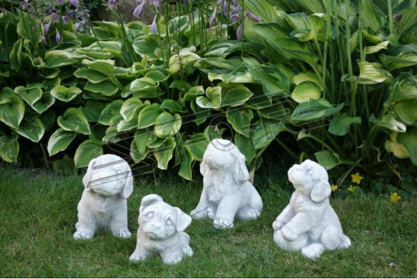 Gaart Dekoratioun Hond Terrass Steen Figur Figuren Dekorativ Statu Wäiss