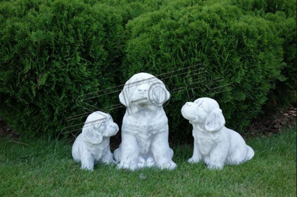 Gaartendekoratioun Hond Terrasse Steen Figur Figuren Dekorativ Wäiss Statu.