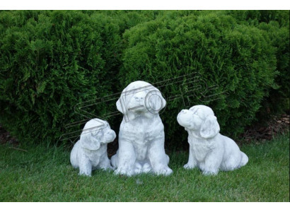 Gaartendekoratioun Hond Terrasse Steen Figur Figuren Dekorativ Wäiss Statu.