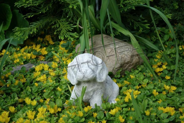 Gaartendekoratioun Hond Terrasse Steen Figur Figuren Dekorativ Wäiss Statu.