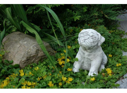 Gartendekoratioun Hond Terrass Steen Figur Figuren Wäiss Dekorativ Statue