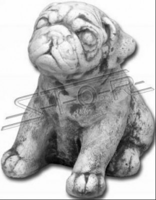 Gartendekoratioun Hond Terrass Steen Figur Figuren Wäiss Dekorativ Statue