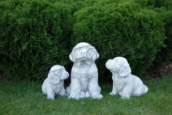 Gaard Dekoratioun Hond Terrasse Steen Figur Wäiss Figuren Dekorativ Statuëtt