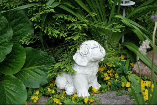 Gaard Dekoratioun Hond Terrasse Steen Figur Wäiss Figuren Dekorativ Statuëtt