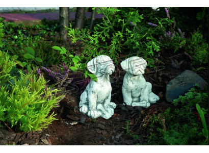 Gaart Dekoratioun Hond Terrasse Steen Figuren Figur Deko Statue