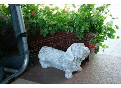 Gaart Dekoratioun Hond Wäiss Terrass Steen Figur Figuren Dekorativ Statue