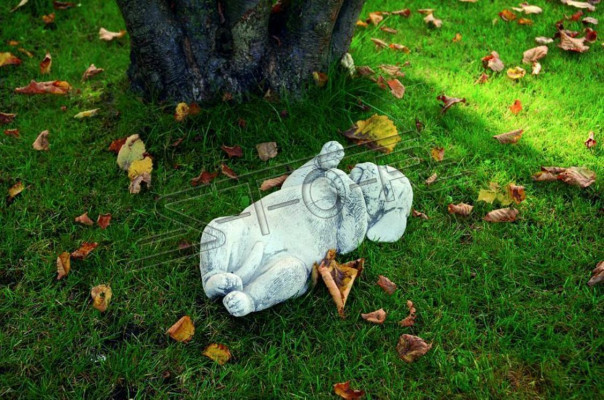 Gaardendekoratioun Hond Terrass Steefiguren Figur Dekorativ Wäiss Statu