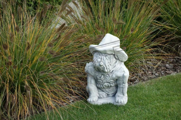 Gaart Dekoratioun Hond Terrass Steen Figuren Wäiss Dekorativ Statu Figur