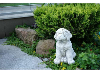 Gaart Dekoratioun Hond Terrass Steen Wäiss Figur Figuren Dekorativ Statuette