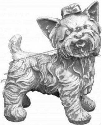 Gaart Dekoratioun Hond Wäiss Terrass Steen Figuren Dekorativ Statue Figur