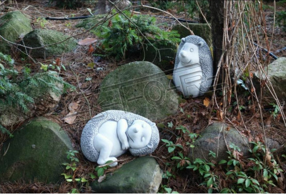 Gartendekoratioun Igel Terrass Steen Karikatur Figuren Figur Deko Statuette