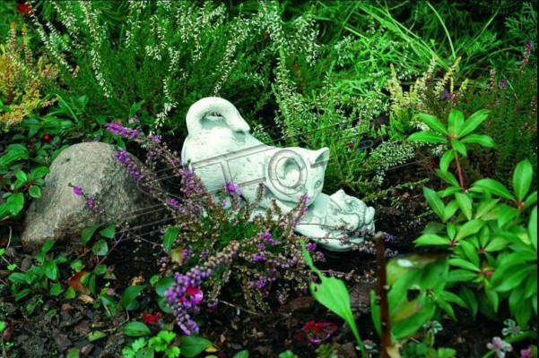 Gaart Dekoratioun Kaz Statu Skulptur Figuren Wäiss Skulpturen Design