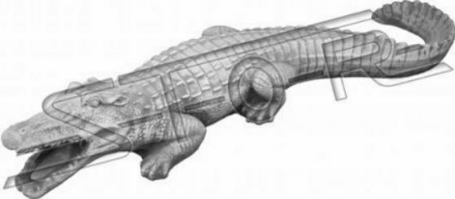 Gaart Dekoratioun Krokodil Terrass Steng Figuren Figur Statue