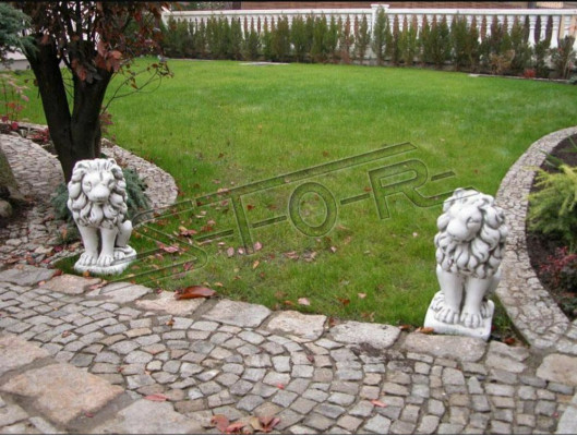 Gaart Dekoratioun Léiw Statu Skulptur Figuren Natur Skulpturen Designer