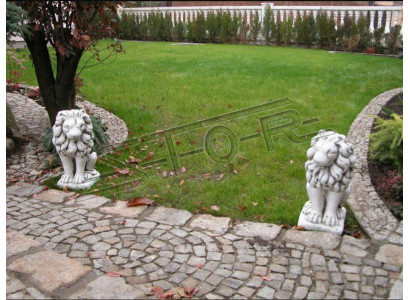 Gaart Dekoratioun Léiw Statu Skulptur Figuren Natur Skulpturen Designer