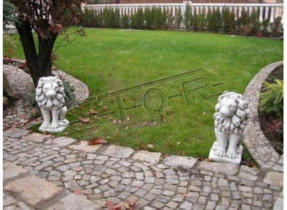 Gaart Dekoratioun Léiw Statu Skulptur Natur Figuren Skulpturen Designer
