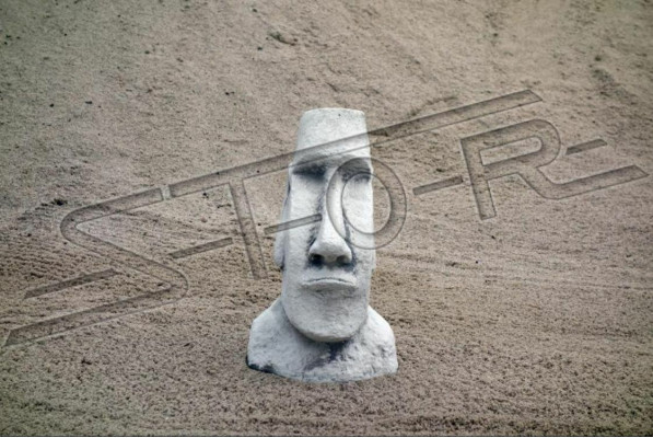 Gaart Dekoratioun Moai Terrass Steen Figuren Figur Dekor Statue