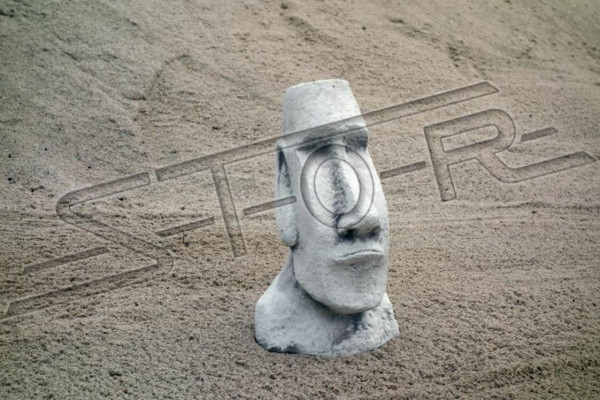 Gaart Dekoratioun Moai Terrass Steen Figuren Figur Dekor Statue