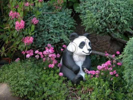 Gartendekoratioun Panda Terrass Steefiguren Figur Deko Statue