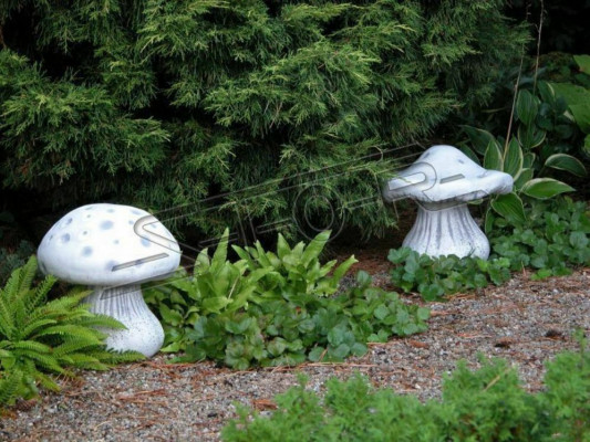 Gaartdekoratioun Champignon Terrass Steen Figuren Figur Deko Statue