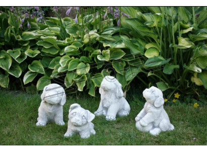 Gaart Dekoratioun Wäissen Hond Terrass Steen Figuren Dekorativ Statu Figur