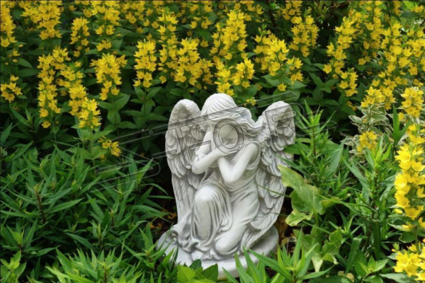 Griewsschmuck Grafsteng Dekoratioun Engel Figur Skulptur Gott Helleg 36cm