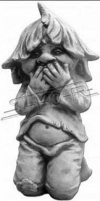 Jonge Siitzend Dekorativ Figur Statu Figuren Skulptur Statuen Gaart