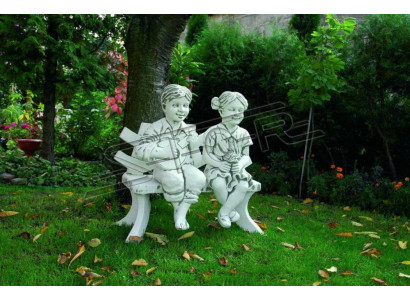 Jong Sëtzfigur Statue Figuren Dekorativ Skulptur Statuen Gaart