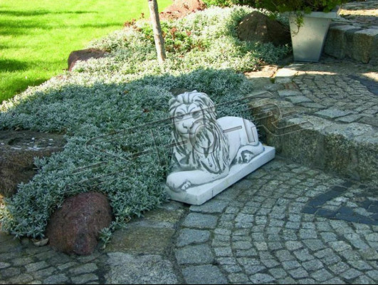 Léiwe Léien Statu Figur Gaart Terrassen Dekoratioun Skulptur