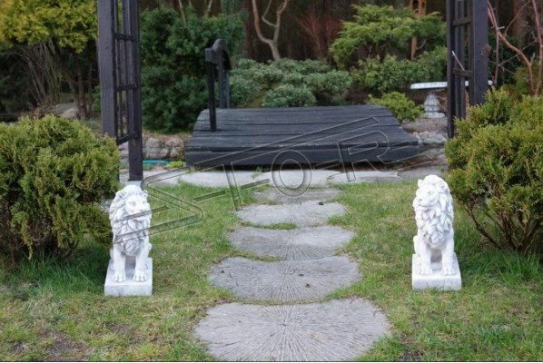 Léiw Gaartfigur Terrass Gaart Skulptur Figuren Skulpturen Dekor Statuen